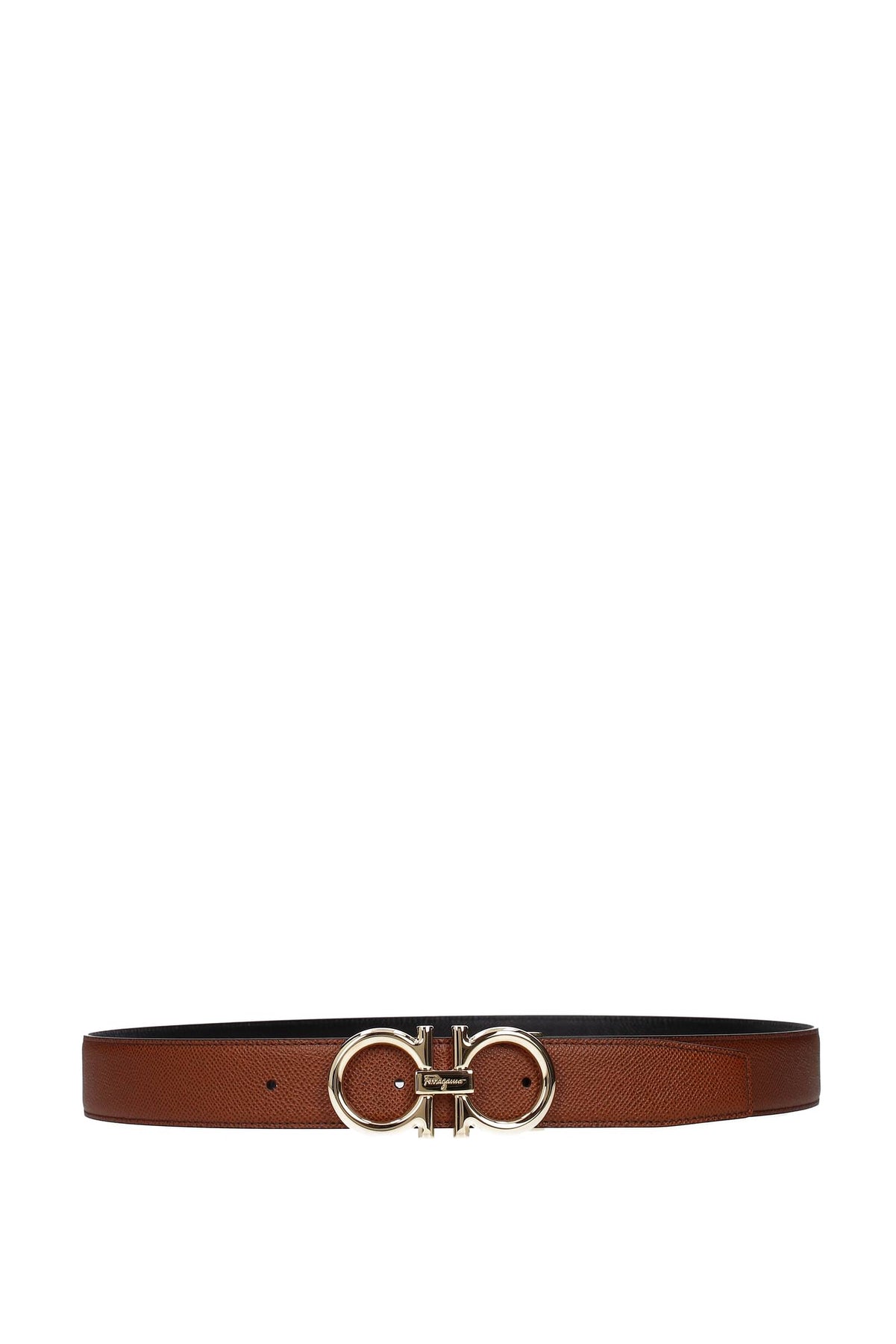 Ferragamo Regular Belts Leather Black In Brown