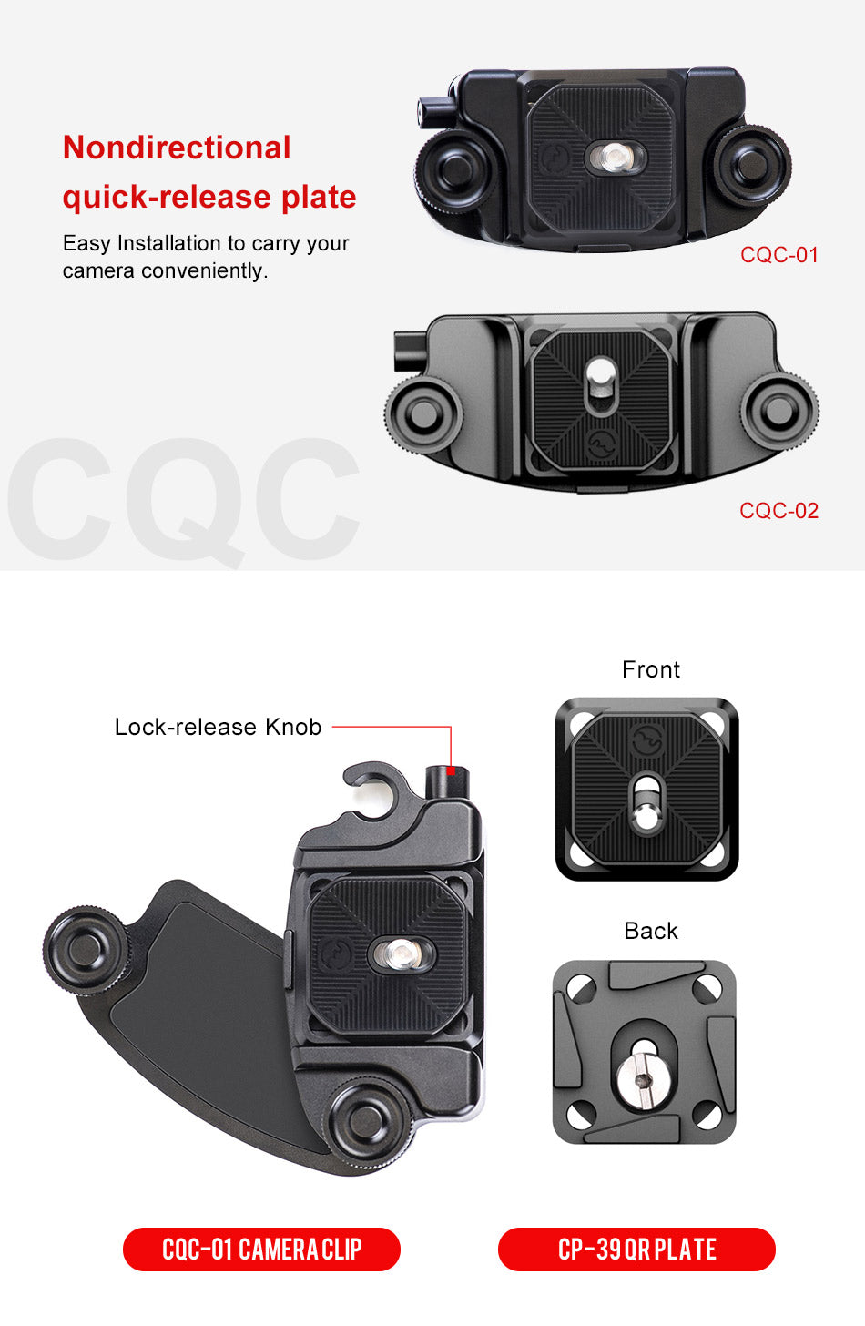 Wewoo - Clip ceinture appareil photo caméra de capture en alliage  d'aluminium attache rapide avec plaque - Trépied et fixation photo vidéo -  Rue du Commerce