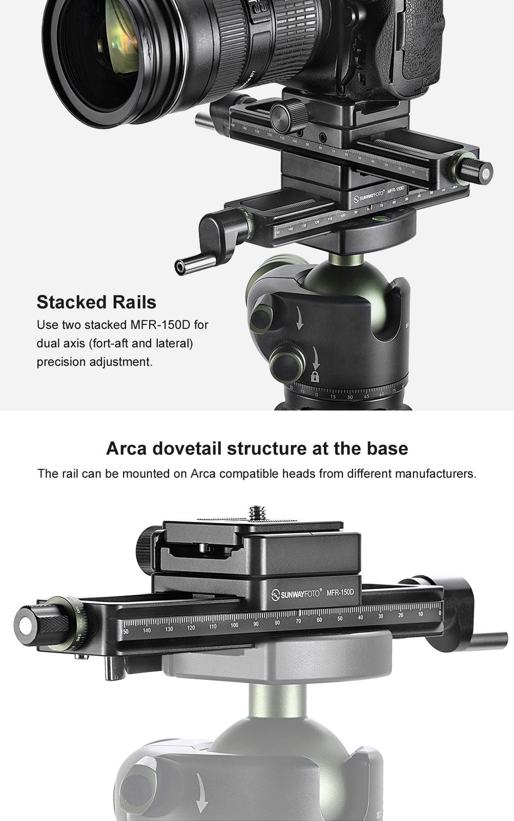 ALANOOY Macro Focusing Rail with Screw-Knob Clamp Integrated Arca-Type  Quick Release System for Macro Photography カメラアクセサリー