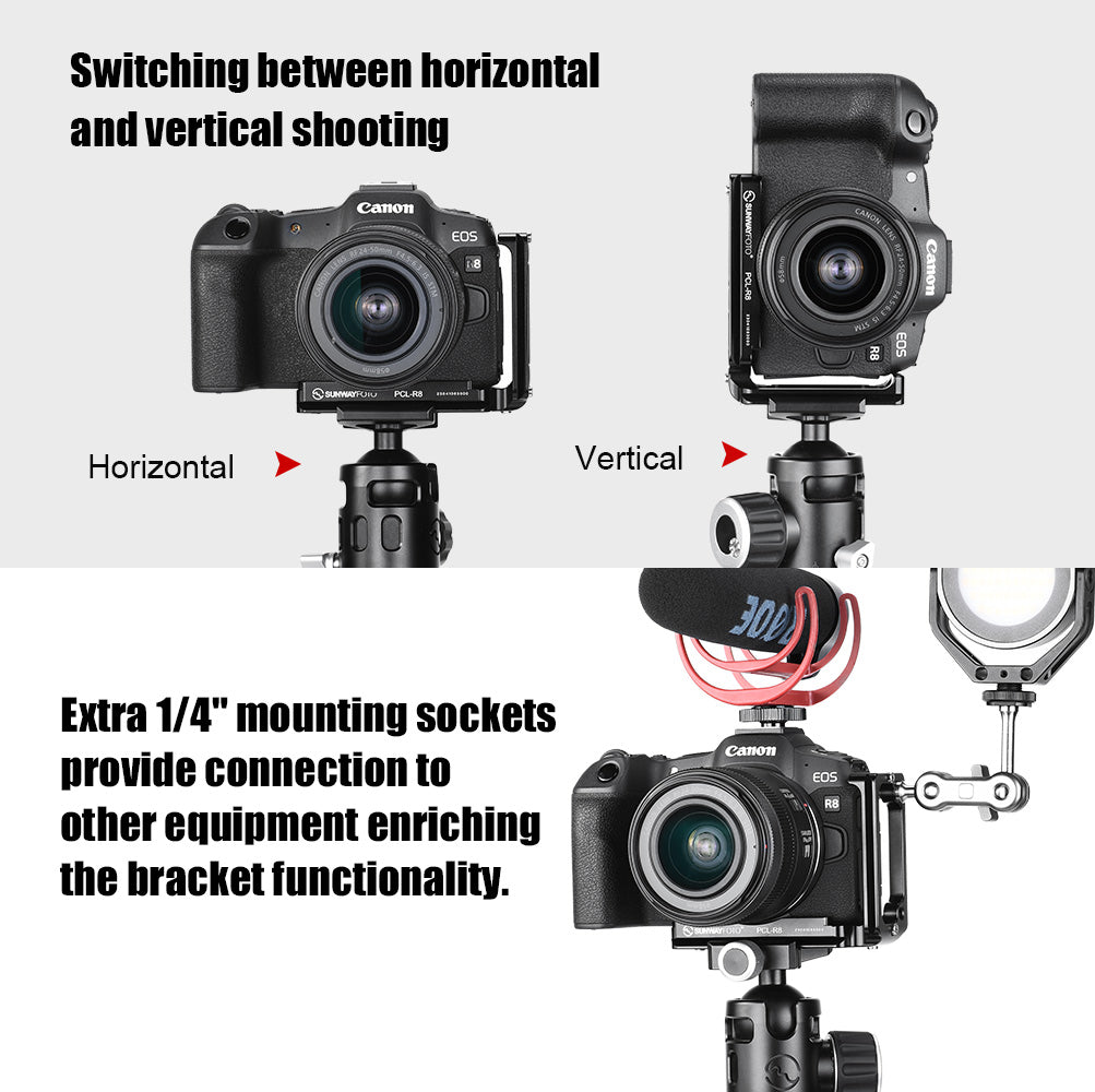  SmallRig Camera Foldable L-Bracket for Canon R8, L-Shape Mount  Plate for EOS R8 and RP, Foldable Side Plate for Arca-Swiss, Quick Switch  Between Horizontal and Vertical Shooting - 4211 
