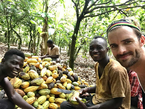  Oliver Dunn meeting Accra's Cocoa plantation workers