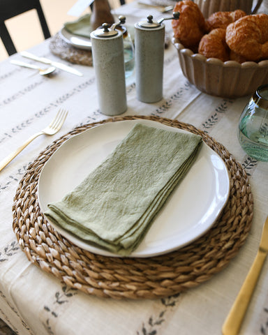 olive green linen napkins