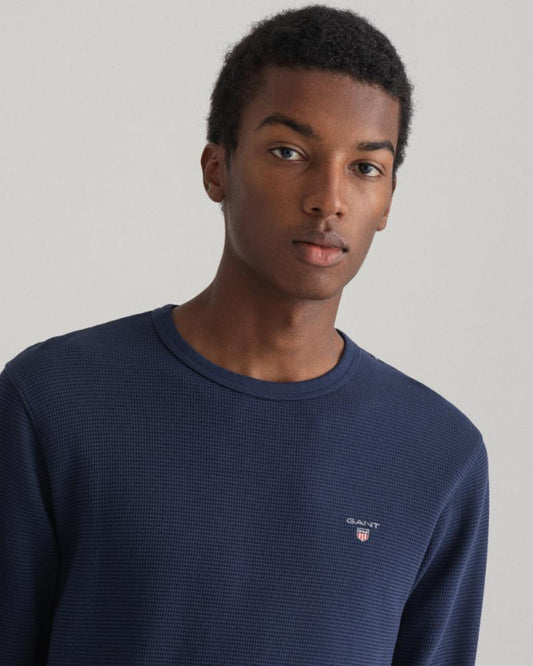 Textured Cotton Half-Zip Sweater by Gant Online, THE ICONIC