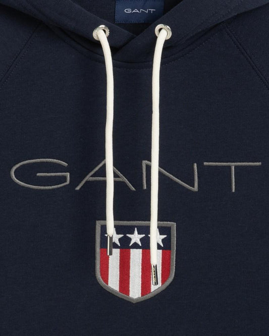 Gant Apparel Mens ARCHIVE SHIELD HOODIE 433/EVENING BLUE