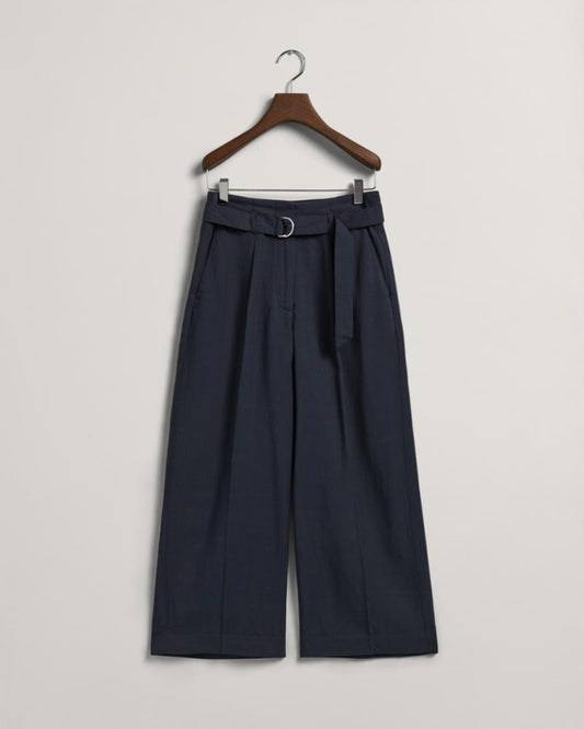 Navy Blue Baggy Cropped Pant