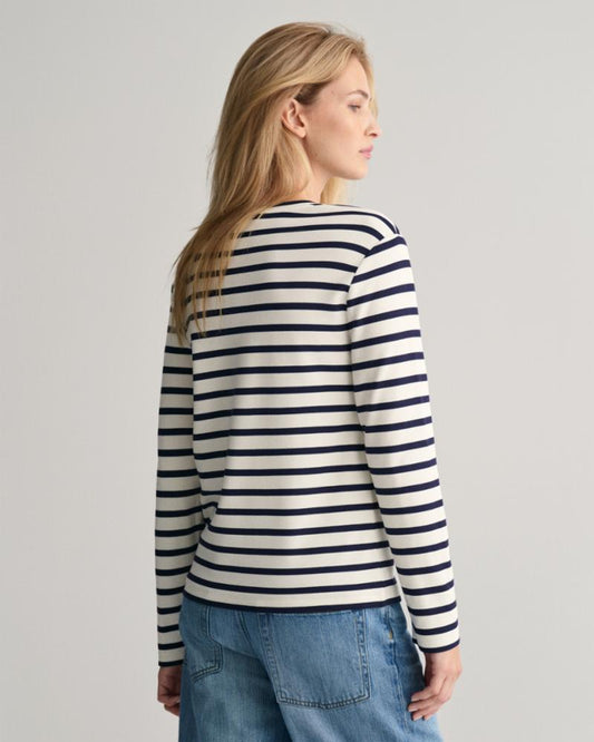 Gant Apparel Womens REG BROADCLOTH STRIPED SHIRT 409/CLASSIC BLUE