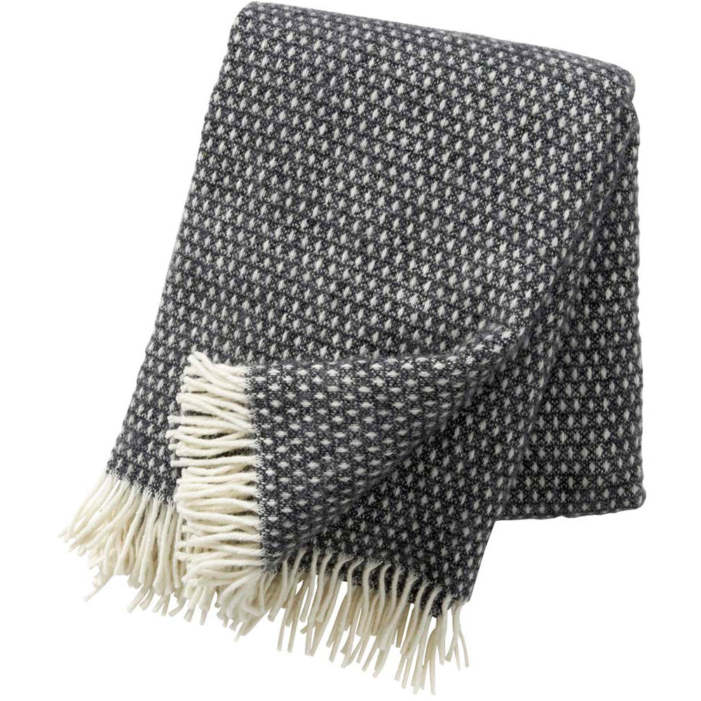 Knut Dark Grey Brushed Lambswool Throw – Klippan UK