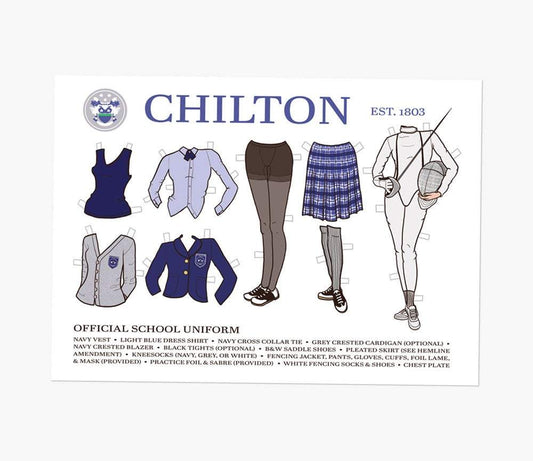 chilton school paperdoll postcard - the salty hive