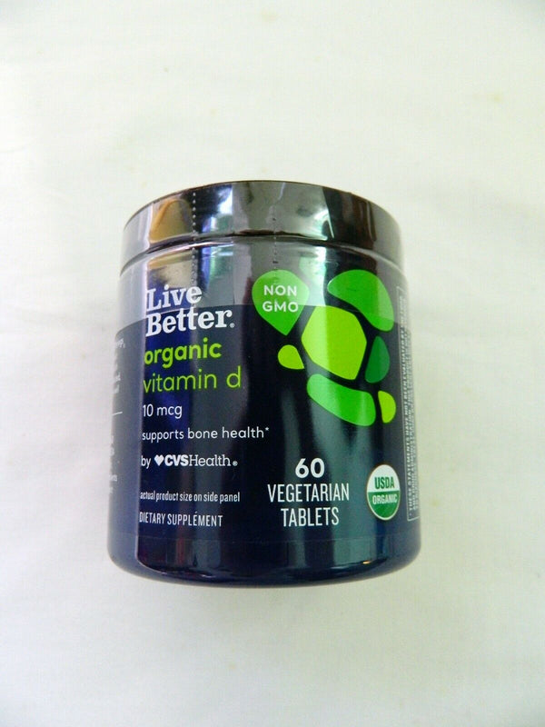 Live Better Organic Vitamin D 10mcg 60 Vegetarian Tablets EXP 01/22 - Ecart