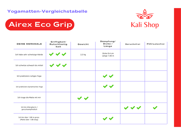 Airex Yogamatte Eco Grip - Kali-Shop