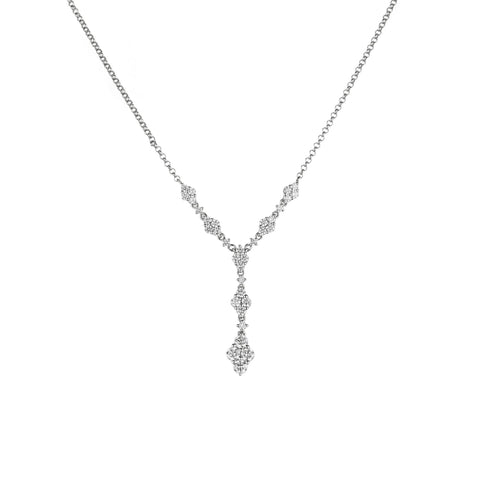 18ct Yellow Gold Diamond Y Necklet