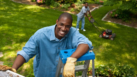 Men doing yard work