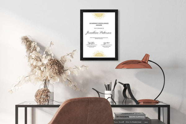 Black Certificate Picture Frame