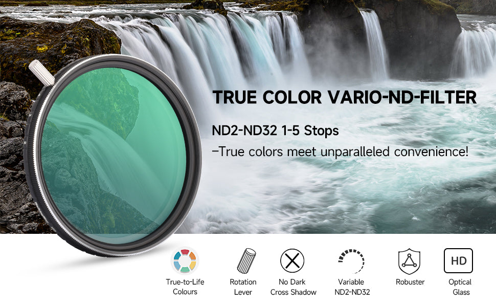 True Color Variable ND Lens Filter ND2-ND32