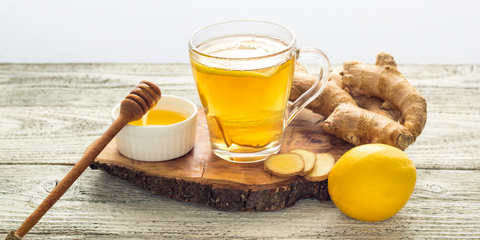 Freshly made ginger with lemon tea