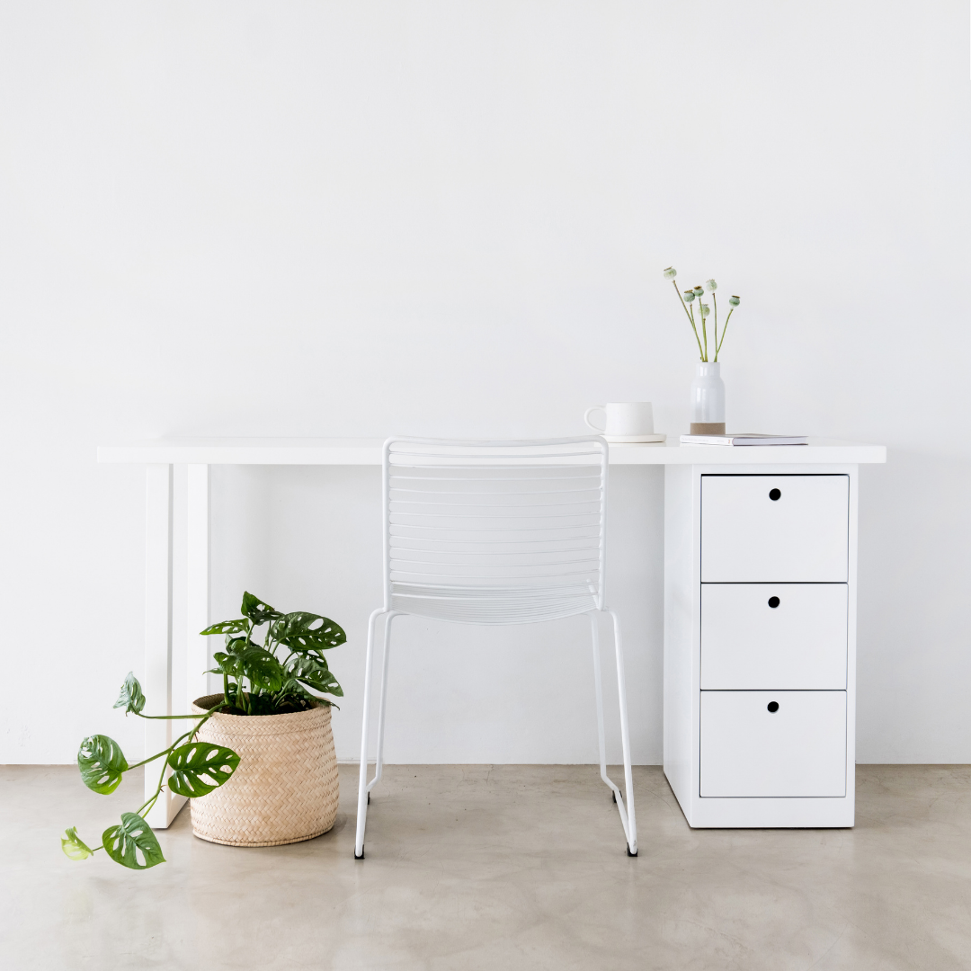 White Desk with Storage. The Noa. | Trestle South Africa