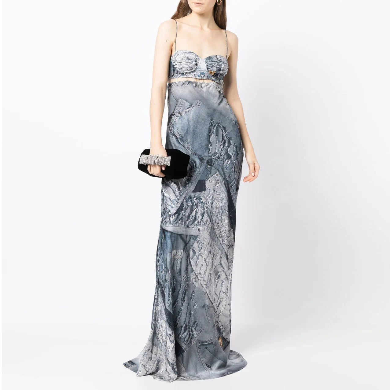 Summer Chiffon Printed Two-Piece Backless Dress for Women - Image 4