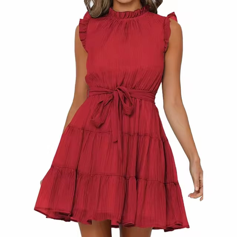Chic Sleeveless Ruffle Mini Swing Dress for Women - Image 7