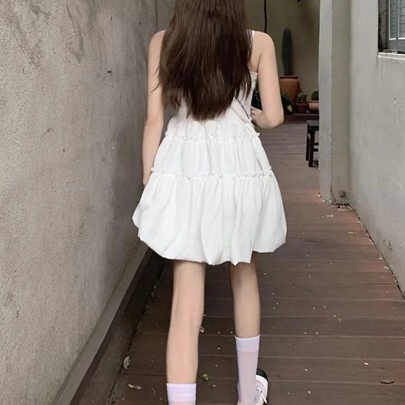 Fluffy Black Spaghetti Strap Dress for Summer Events - Image 8