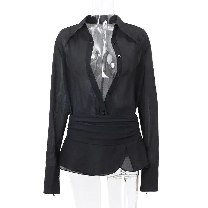 Chic Mini Black Dress with Ruffles for Summer Parties - Image 5