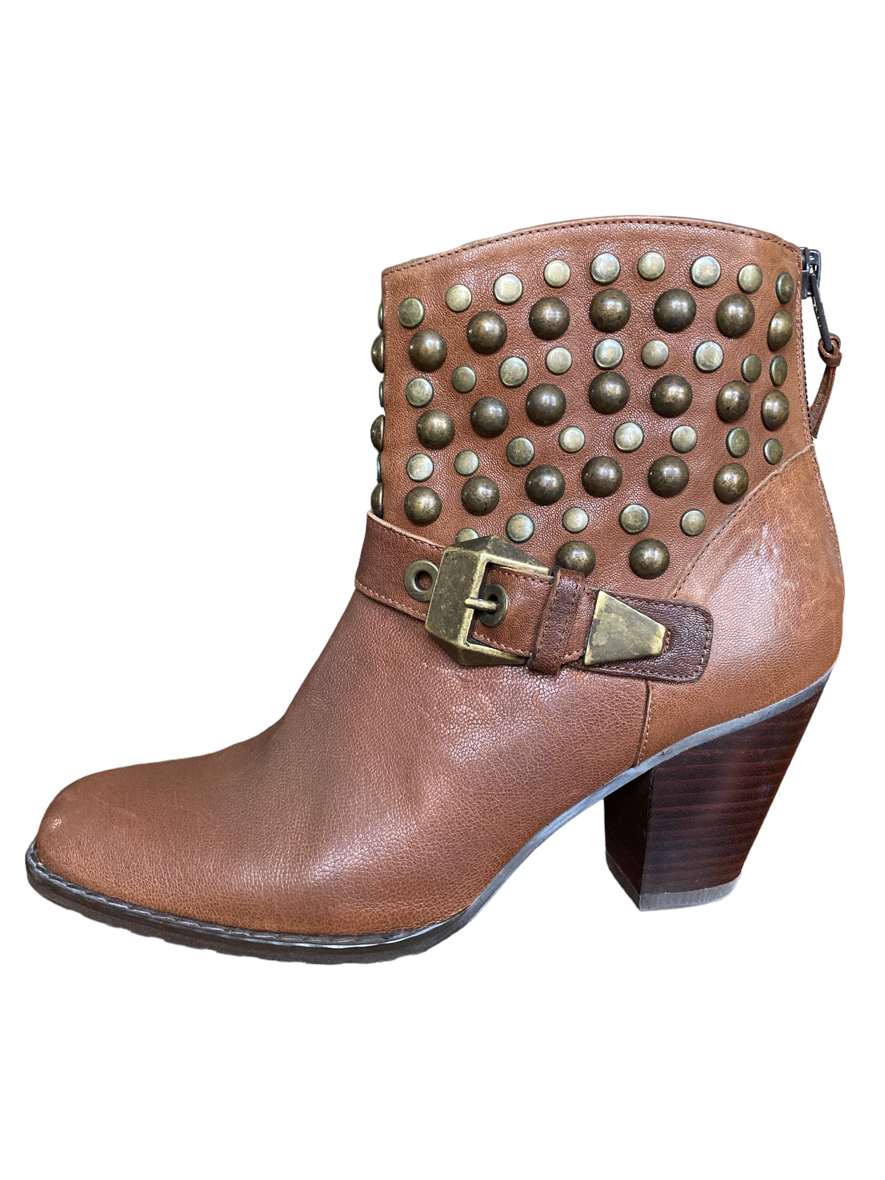 Stuart Weitzman Walnut "Cityslicker" Booties, 6.5