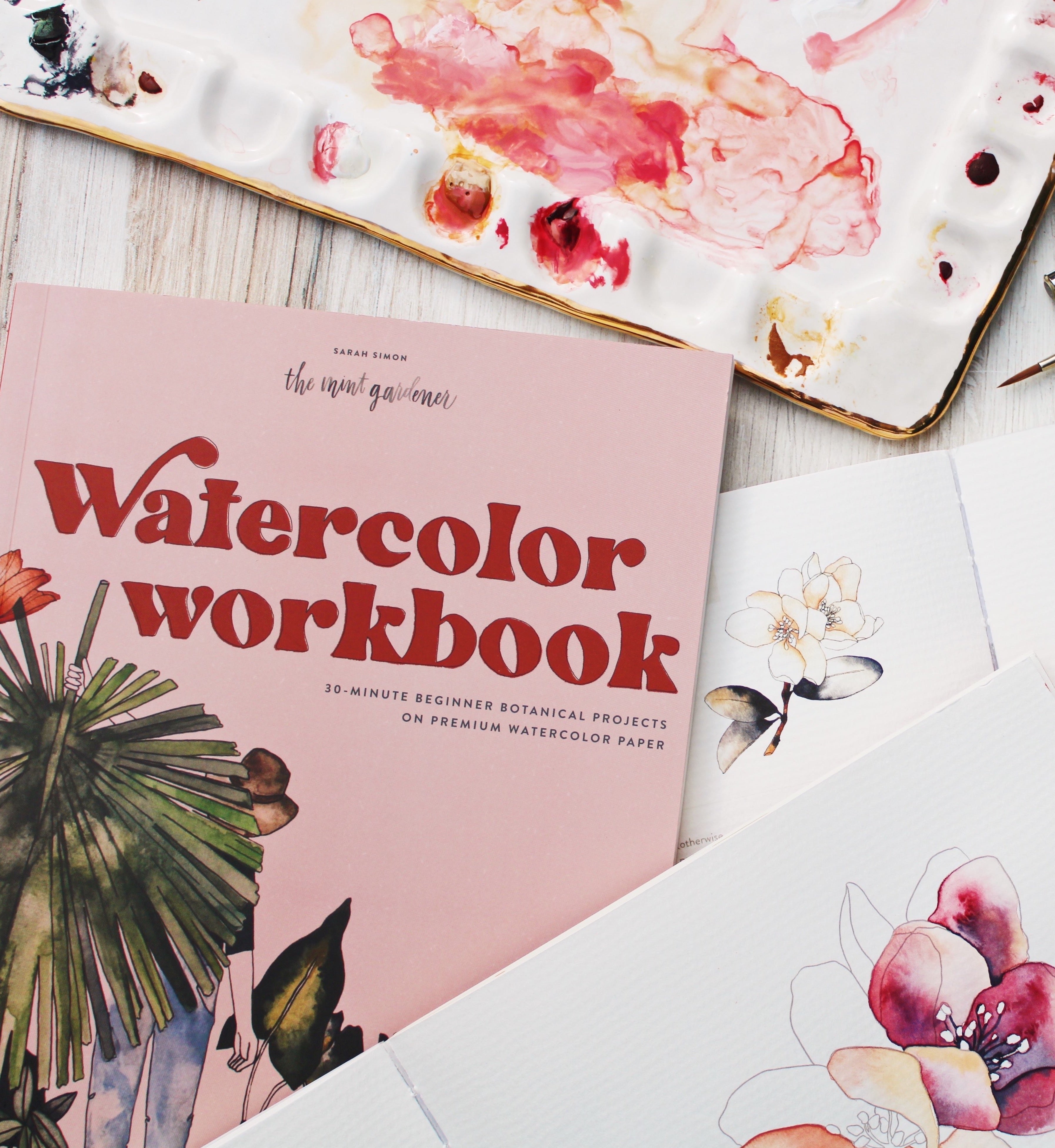 Watercolor Workbook: 30-Minute Beginner Botanical Projects on Premium  Watercolor Paper (Watercolor Workbook Series) by Simon, Sarah