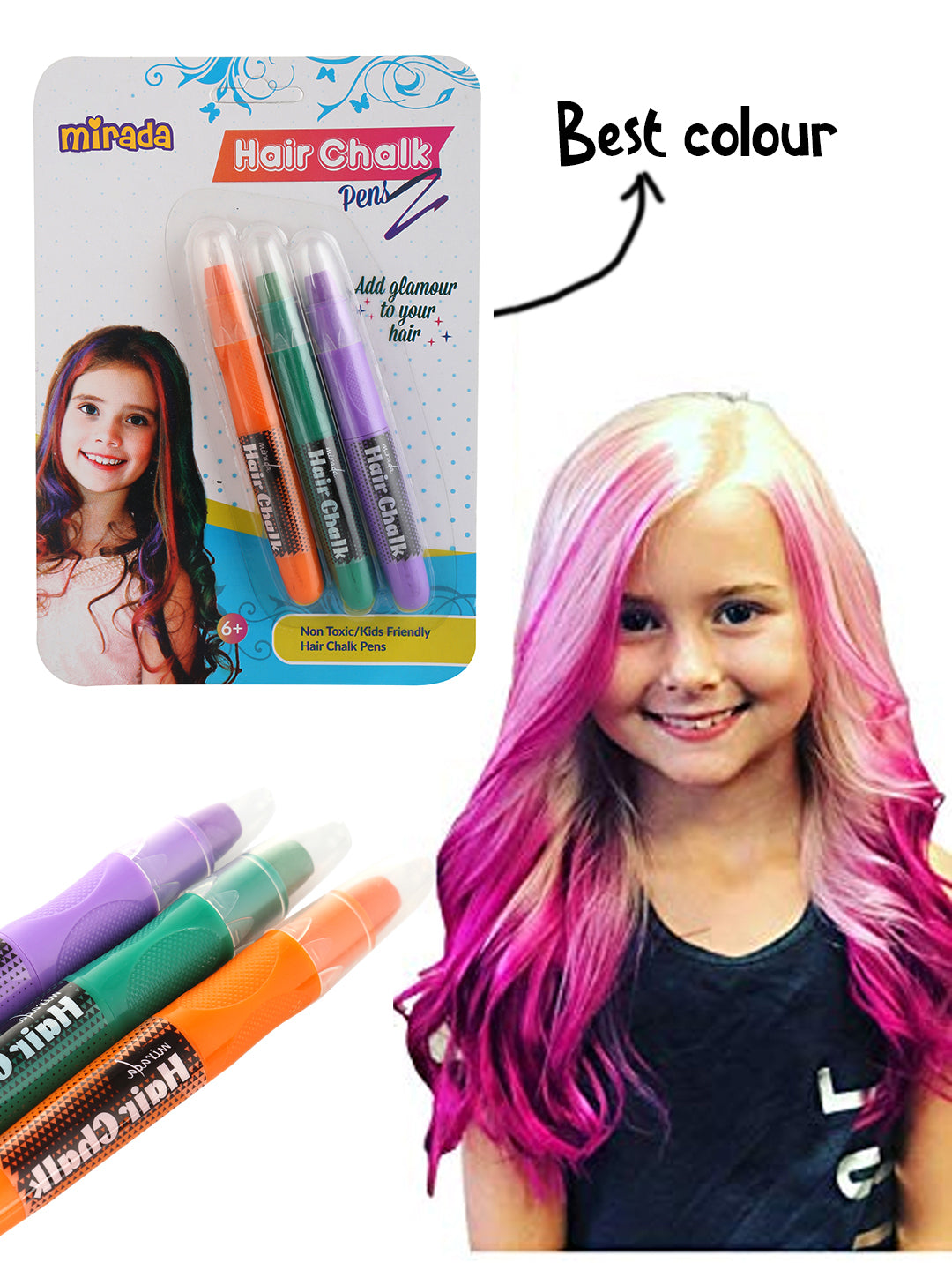 Kalolary Hair Chalk Pens for Girls 12 Color Temporary Hair Chalk Pens  Crayon Paints Washable NonToxic Hair Color Dye Gifts for Childrens Day  Carnival Cosplay Party Favors  Walmartcom