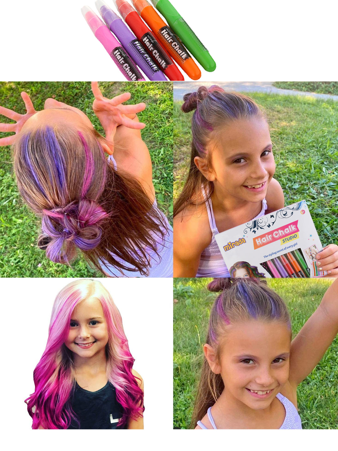 Luckyfine 12 Color Temporary Hair Chalk Washable Hair Dye Pen Face Pai