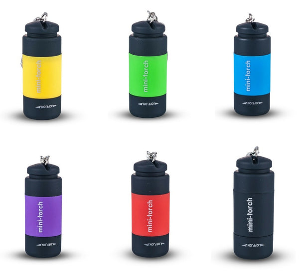 6 Flashlight Keychains in Rainbow Colors