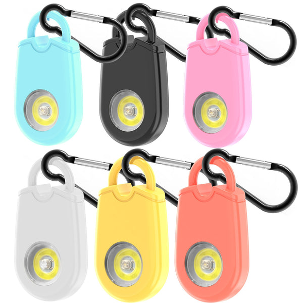 Mini Personal Alarm + Flashlight Combo Keychains