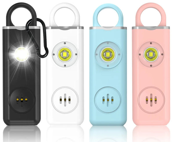 Beautiful Pendant Personal Alarm in Jet Black, Matte White, Sky Blue, and Pastel Pink