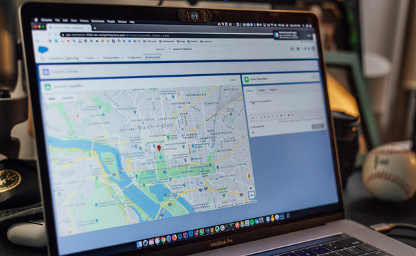 Laptop with Google Maps Opened Plotting Destinations for Travel