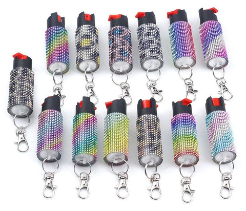 Self Defense Pepper Spray Keychains - Bling Jeweled Styles