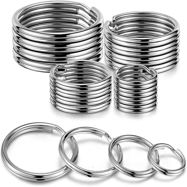 Split Ring Keyrings Batches of Different Sizes Metal