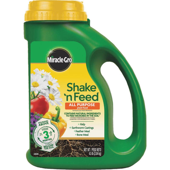 Miracle-Gro Shake N' Feed 4.5 Lb. 12-4-8 All-Purpose Dry Plant Food - In Robstown, Texas - Wholly Cow Farm and Ranch