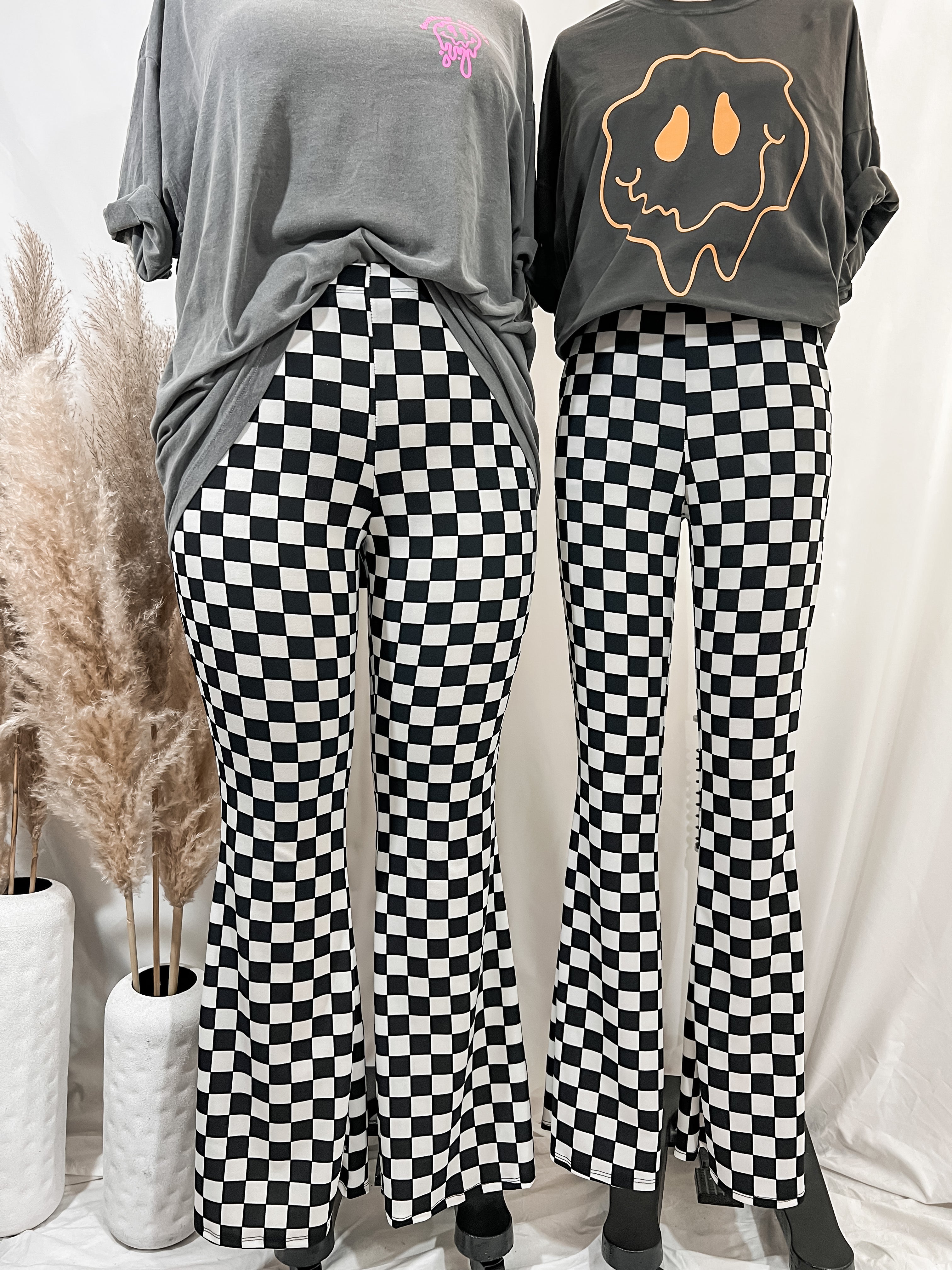 Mesmerize Me Checkered Knit Pants – F+I Collective