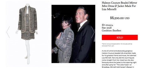 Liza Minelli Custom Halston Outfit