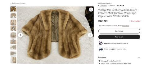 vintage mink capelet