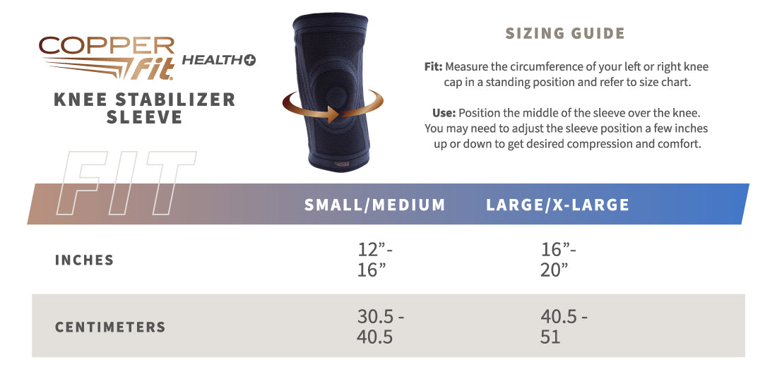 Knee Stabilizer size guide