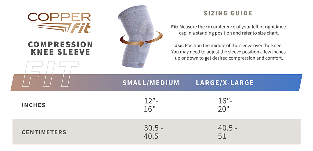 Compression Knee Sleeve (sizing guide)