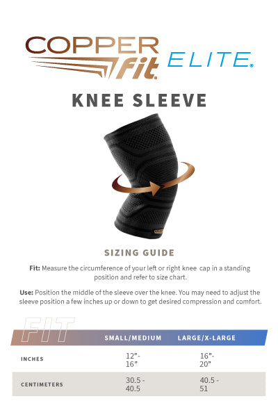 Elite Knee Sleeve size guide