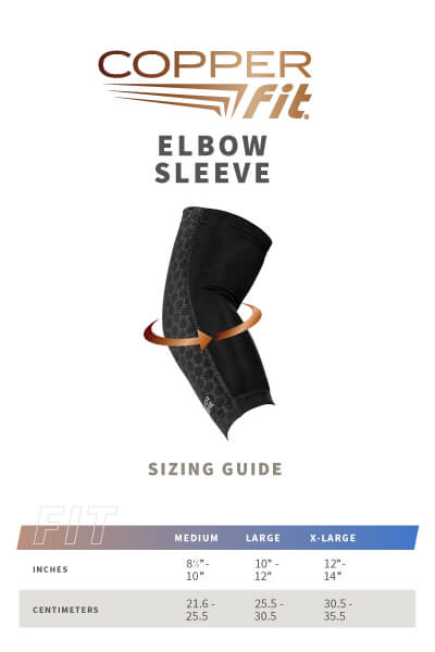 Freedom Elbow Sleeve size guide