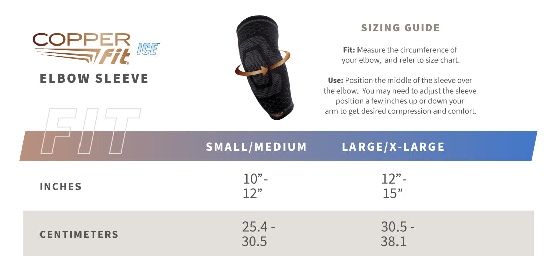 Ice Elbow Sleeve size guide