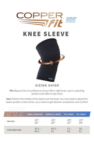 Ice Compression Knee Sleeve size guide