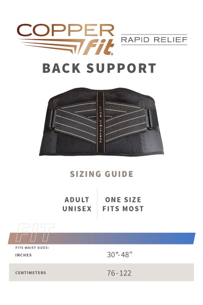 Rapid Relief Back size guide