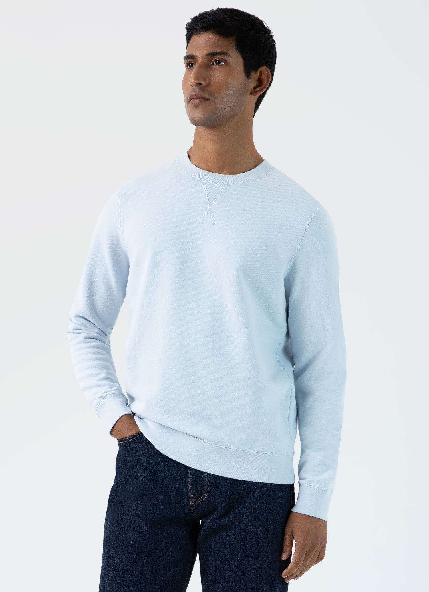 Men\'s Undyed Loopback Sweatshirt in Undyed Sunspel 