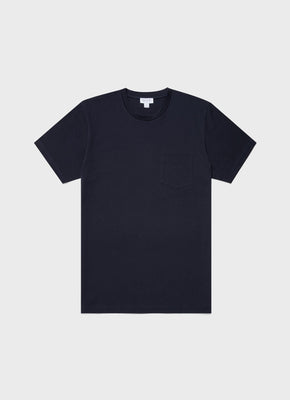 Men's Mock Neck T-shirt in Navy