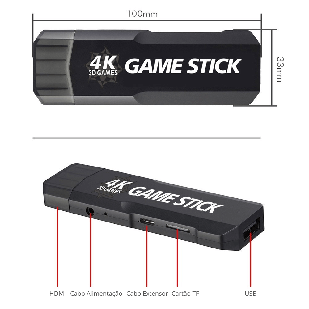 Pen Drive Game Stick Retro Kapbom 4K Ultra HD KAP-5W 2 Controles S/Fio  10.000 Jogos - SL Shop - A melhor loja de smartphones, games, acessórios e  assistência técnica