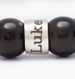 custom names beads obsidian bracelet 