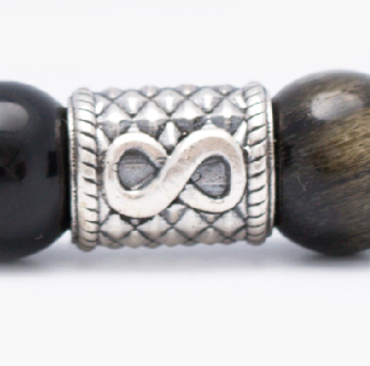 Infinity charm with custom names beads bracelet